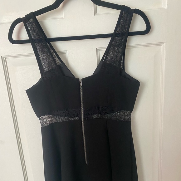 Black Mini Dress with Lace Details - Picture 5 of 8